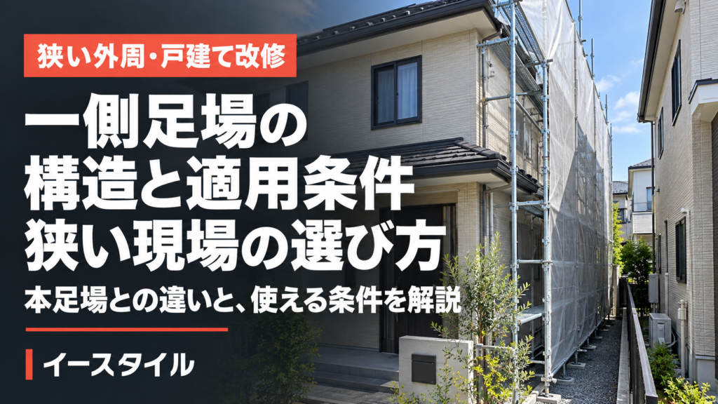 一側足場の構造と適用条件｜狭い外周・戸建て改修の定番工法