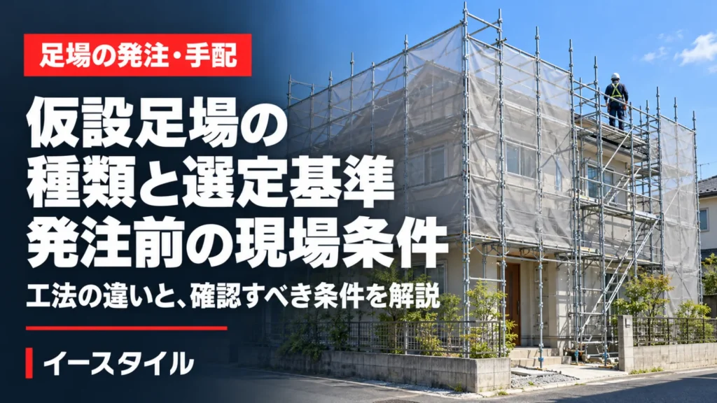 仮設足場の種類と選定基準｜発注前に確認すべき現場条件